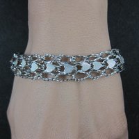 Vintage Sterling Heart Bracelet 7.5 Inches