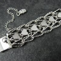 Vintage Sterling Heart Bracelet 7.5 Inches