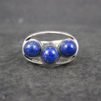 Mod Sterling Silver Lapis Lazuli Ring Size 7.5