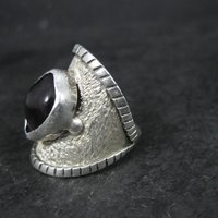 Wide Sterling Silver Amethyst Ring Size 7.5