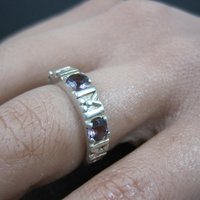 Sterling Silver Amethyst Band Ring Size 4.5