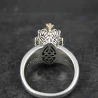 Large Sterling Silver and 14K Smoky Quartz Ring Size 9