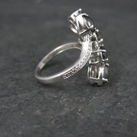 Black Cats Eye Sillimanite Ring Size 5 Sterling Silver Estate Jewelry