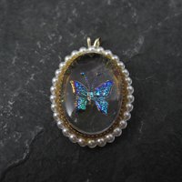 Vintage Foil Butterfly Pendant