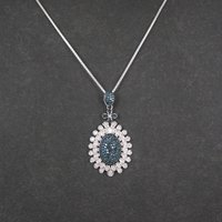 Estate Blue and White Diamond Pendant Necklace