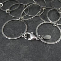 Opera Length Circle Chain Necklace Stainless Steel 50"
