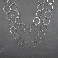 Opera Length Circle Chain Necklace Stainless Steel 50"