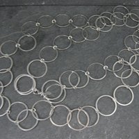 Opera Length Circle Chain Necklace Stainless Steel 50"
