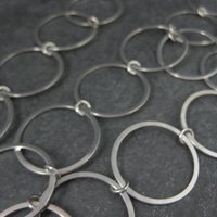 Opera Length Circle Chain Necklace Stainless Steel 50"
