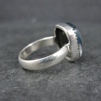 Art Glass Opal Ring Sterling Silver Size 7 Estate