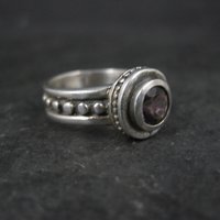 Estate Sterling Amethyst Ring Size 4.5