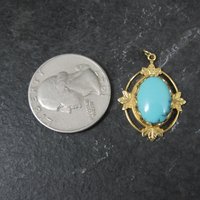 Art Deco Turquoise Charm Pendant Vintage Estate