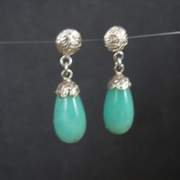 Sterling Silver Aventurine Drop Earrings