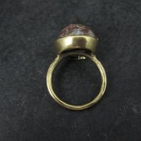 Bronze Art Glass Ring Size 7 One of a Kind