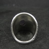 Wide Sterling Silver Amethyst Ring Size 7.5