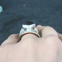 Wide Sterling Silver Amethyst Ring Size 7.5