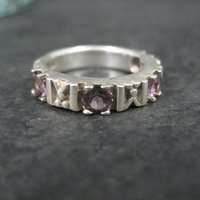 Sterling Silver Amethyst Band Ring Size 4.5