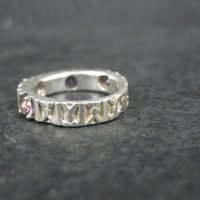 Sterling Silver Amethyst Band Ring Size 4.5