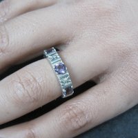 Sterling Silver Amethyst Band Ring Size 4.5