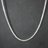 Italian Sterling Silver Diamond Cut Chain Necklace 5mm wide, 28 Inches long