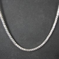 Italian Sterling Silver Diamond Cut Chain Necklace 5mm wide, 28 Inches long