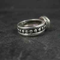 Estate Sterling Blue Topaz Ring Size 4.5
