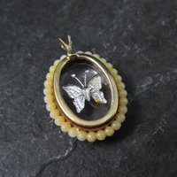 Vintage Foil Butterfly Pendant