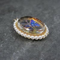 Vintage Foil Butterfly Pendant