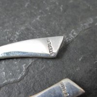 Dainty Southwestern Inlay Earrings Sterling Silver Estate Jewelry