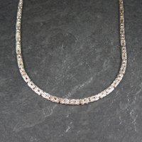 4mm Italian Flat Byzantine Chain Necklace 24 Inches Sterling Silver