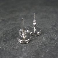 Vintage Sterling Silver Onyx Greek Key Stud Earrings