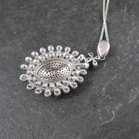 Estate Blue and White Diamond Pendant Necklace
