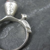 Vintage Carnelian Bird Ring Size 7 Unique Sterling Silver Jewelry