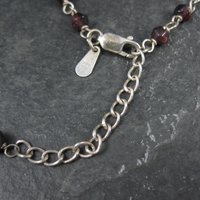 Silpada Sterling Silver Garnet Choker Necklace 16-17.5"