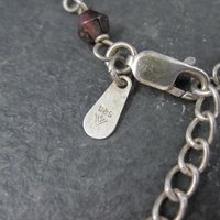 Silpada Sterling Silver Garnet Choker Necklace 16-17.5"