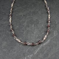 Silpada Sterling Silver Garnet Choker Necklace 16-17.5"