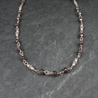 Silpada Sterling Silver Garnet Choker Necklace 16-17.5"