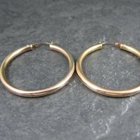 Estate 14K Gold Latchback Hoop Earrings