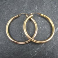 Estate 14K Gold Latchback Hoop Earrings