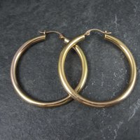 Estate 14K Gold Latchback Hoop Earrings