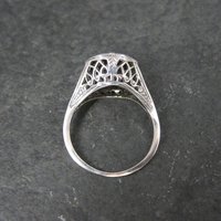 Vintage Filigree Garnet Solitaire Ring Size 5 Sterling Silver