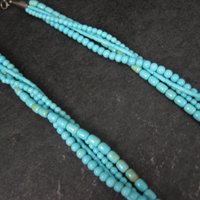 4 Strand Turquoise Necklace Southwestern Sterling Silver