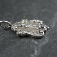 Vintage Catholic Sacred Heart Medal Pendant Charm Creed Sterling