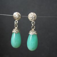 Sterling Silver Aventurine Drop Earrings