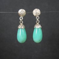 Sterling Silver Aventurine Drop Earrings