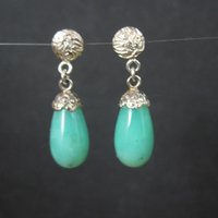 Sterling Silver Aventurine Drop Earrings