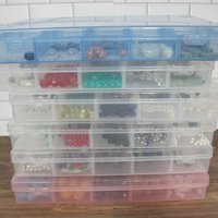 Large Lot of Beads 6 Cases Gemstone Rock Crystal Pearls Lampwork Ceramic Glass