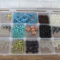 Large Lot of Beads 6 Cases Gemstone Rock Crystal Pearls Lampwork Ceramic Glass