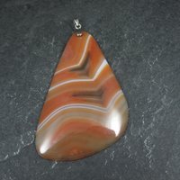 Large Red Banded Agate Pendant