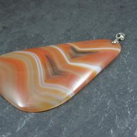 Large Red Banded Agate Pendant